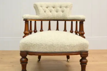 Little Antique Chair Reupholstered In a Boucle Fabric