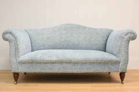 Blue leopard sofa