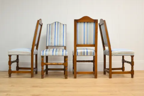 Striped dining chairs