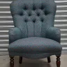 Buttoned back chair recovered