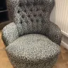 Iron backed chair - stripped & recovered