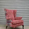 Wing Chair Recovered - Contrasting Fabric