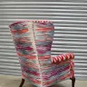 Wing Chair Recovered - Contrasting Fabric