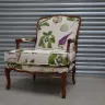 Wooden framed chair reupholstered