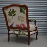 Wooden framed chair reupholstered