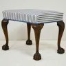 Striped Piano Stool with Double Piping