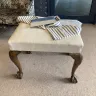 Striped Piano Stool with Double Piping