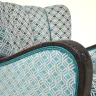 Fluted Back Chair, Reupholstered in a Gometric Romo Fabric