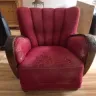 Fluted Back Chair, Reupholstered in a Gometric Romo Fabric