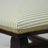 Wooden Stool Recovered in a Striped Fabric and Trim