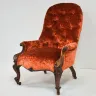 Traditional Button Back Chair Reupholstered in a J Brown Fabrics Velvet