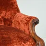 Traditional Button Back Chair Reupholstered in a J Brown Fabrics Velvet
