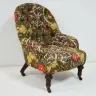 Button Back Chair Reupholstered in a Morris & Co. Fabric