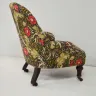 Button Back Chair Reupholstered in a Morris & Co. Fabric