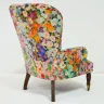 Button Back Chair Reupholstered in a House of Hackney Printed Velvet