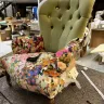 Button Back Chair Reupholstered in a House of Hackney Printed Velvet