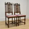 Ornate wooden chairs in an Osborne & little cut velvet and contrast trim