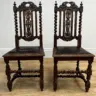 Ornate wooden chairs in an Osborne & little cut velvet and contrast trim