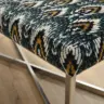 Metallic X - frame stool in a Romo x temperley london fabric