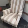 Armchair recovered in a cut velvet from Manuel Canovas