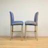 Barstools Reupholstered in a Striped Fabric