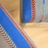 Barstools Reupholstered in a Striped Fabric