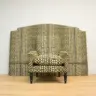 Duo Headboard and Armchair Reupholstered in an Amazing Patterned Fabric