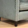 Bespoke Radley Chair Upholstered in a Patterned Teal Fabric With Piping