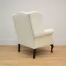 Reupholstered White Boucle Wingback Armchair