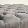 Dark Grey Upholstered Ottoman With Deep Buttoning