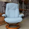 Leather Recliner with Footstool