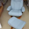 Leather Recliner with Footstool
