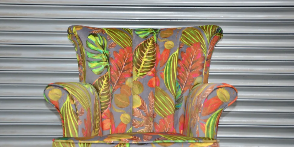 Reupholstered Fluted Back Chair