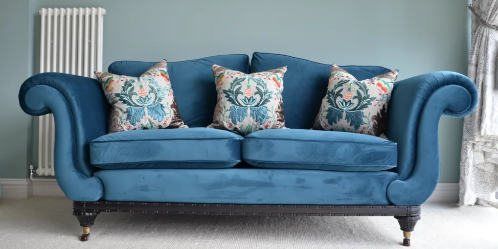 Sofa reupholstered & arms modified