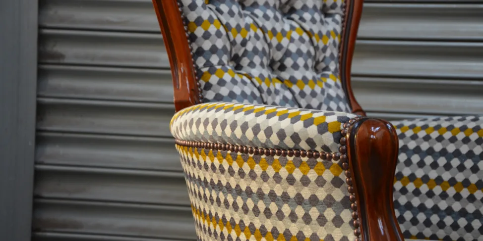 Buttoned Back Chair, Fully Reupholstered