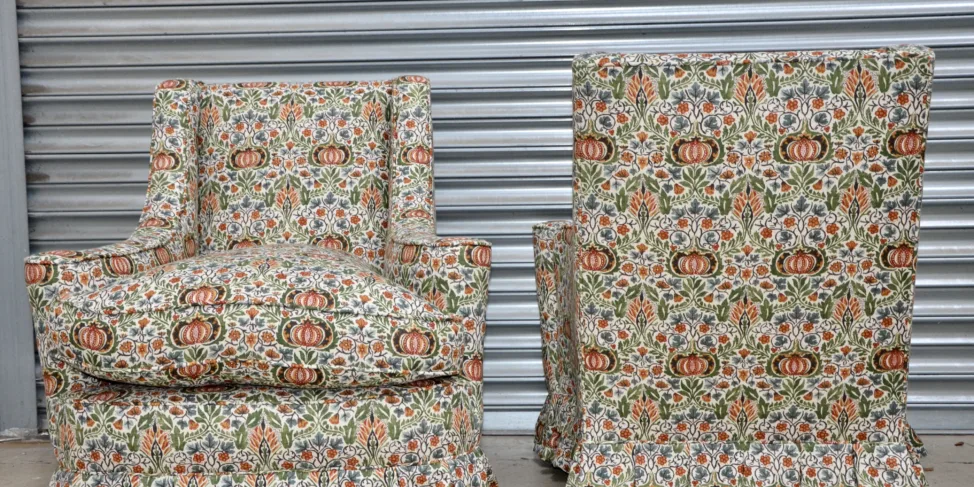 Recovered Box Pleat chairs