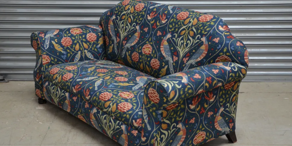 Drop Arm Georgian Sofa, Fully Reupholstered