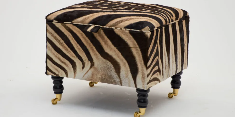 Zebra Skin Storage Footstool