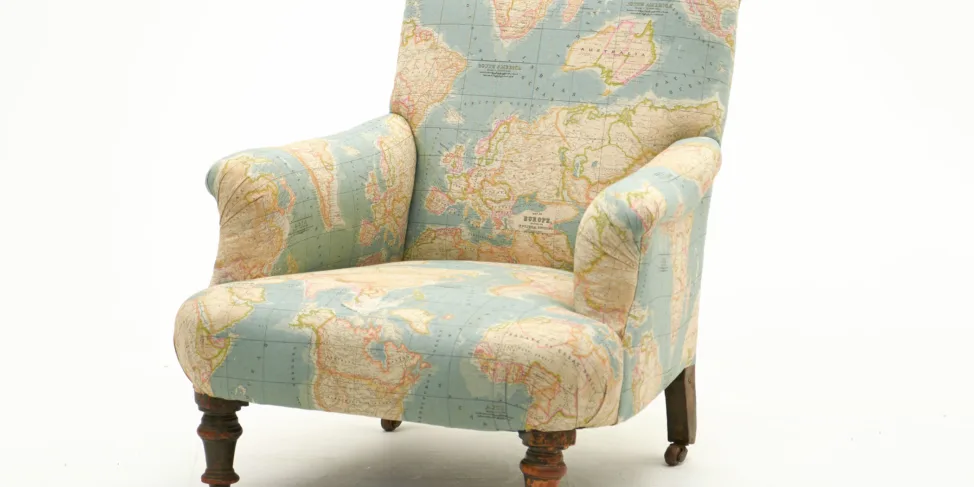 Completed Map of the World Armchair