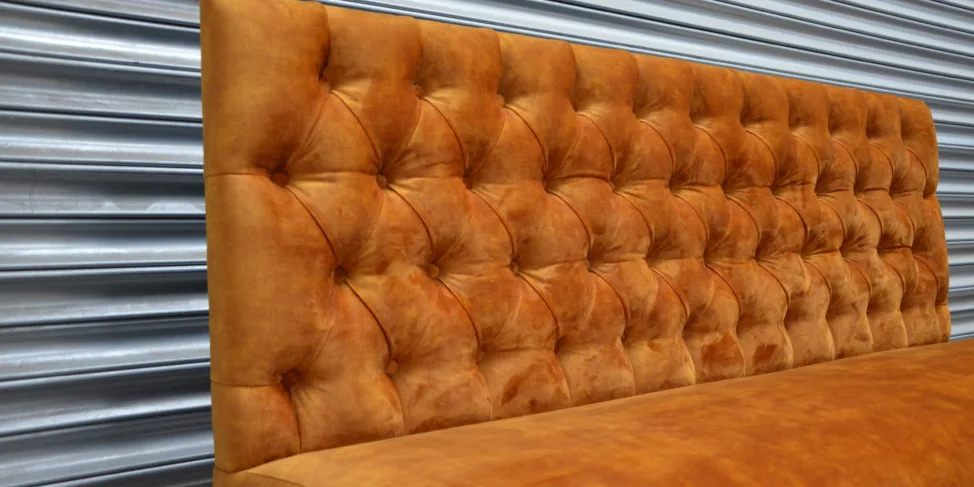 Upholstered Buttoned Back Bench Seat