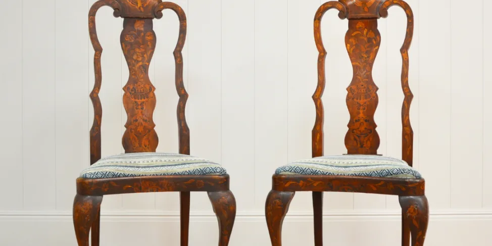 Duo Antique Upholstered Dining Chairs