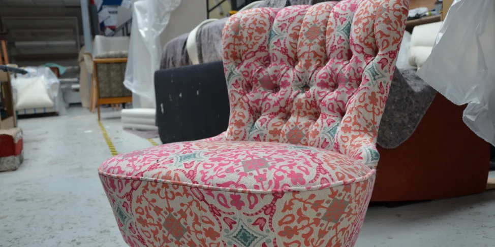 Buttoned back cocktail chair