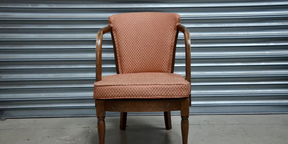Curved Wooden Armed Chair