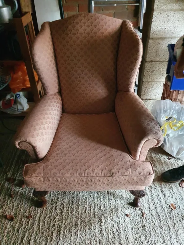 Reupholstered Wing Chair