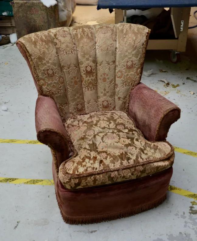Reupholstered Fluted Back Chair