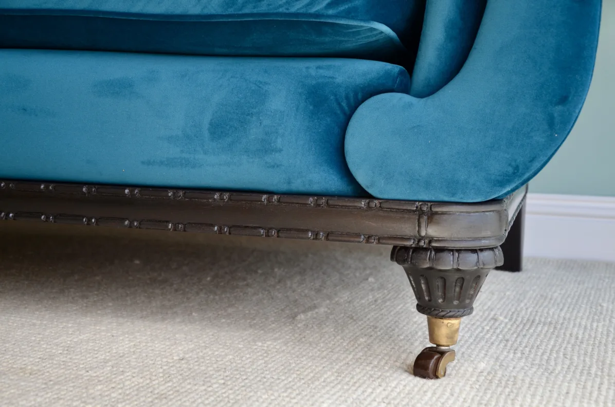 Sofa reupholstered & arms modified