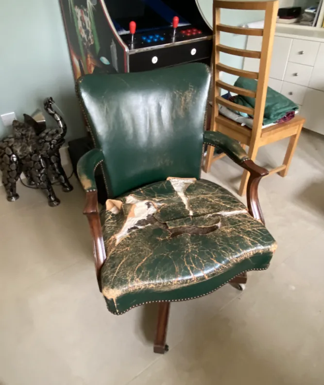 Reupholstery of a Hillcrest chair for Griffin Interiors