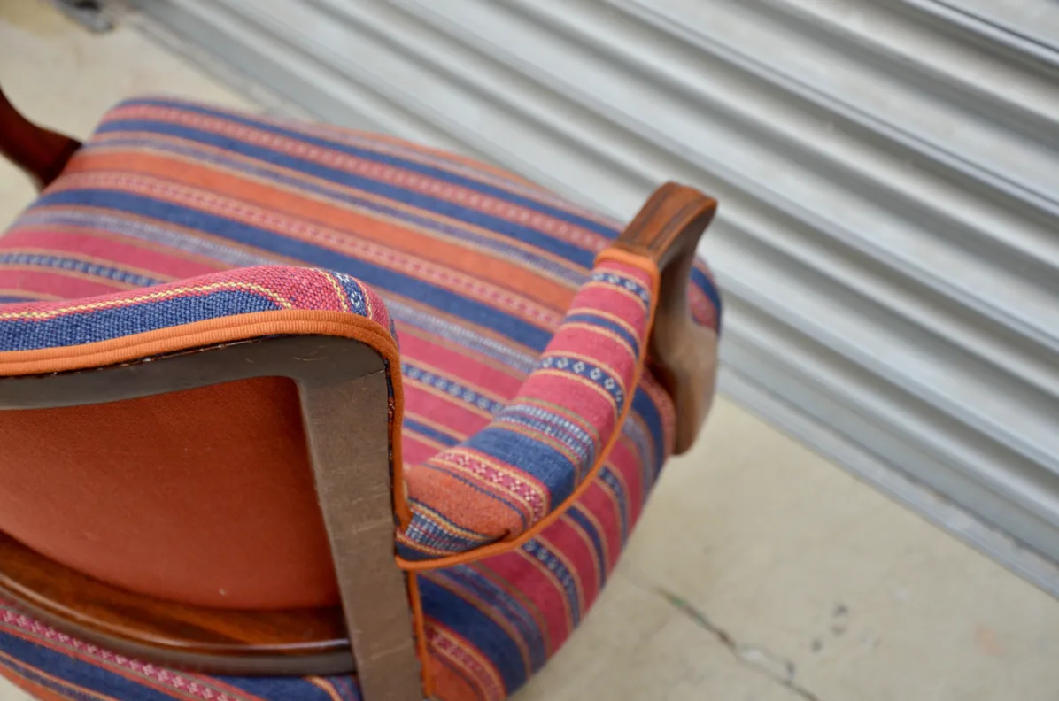Reupholstery of a Hillcrest chair for Griffin Interiors