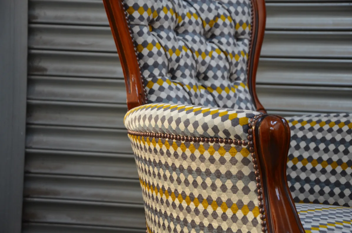Buttoned Back Chair, Fully Reupholstered