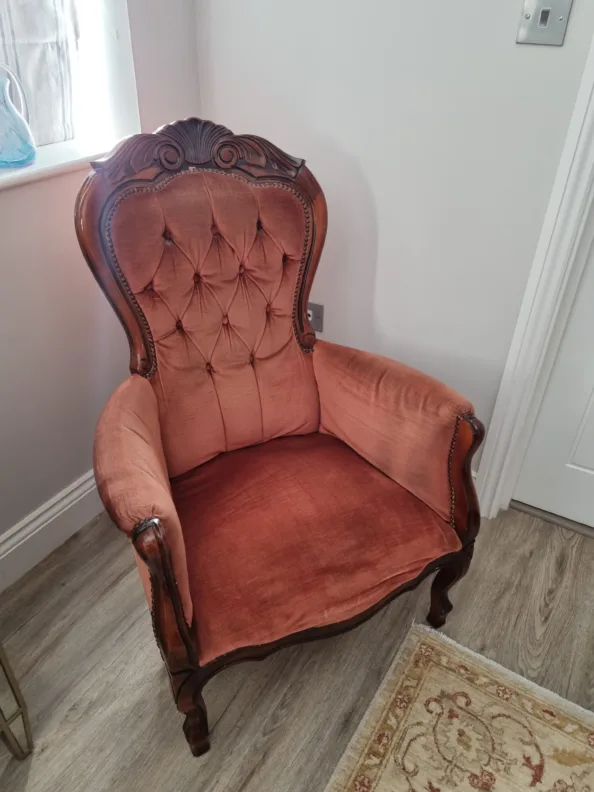 Buttoned Back Chair, Fully Reupholstered